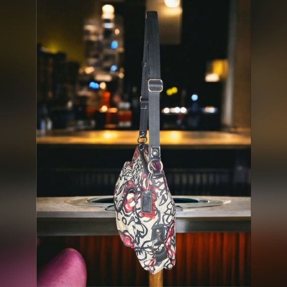 Vintage Coach Poppy Daisy Kyra Floral Graffiti Crossbody Messenger Bag - Picture 11 of 16